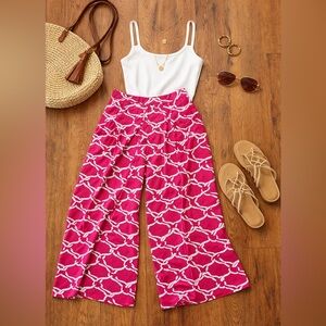 Hot Pink Wide Leg Statement Pants